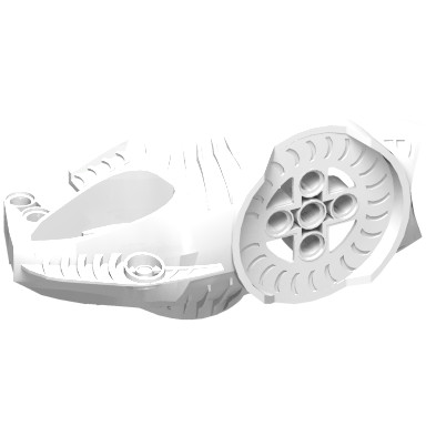 White Bionicle Visorak Head with 7 Pin Holes and Axle Hole (Suukorak)