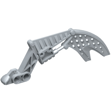 Flat Silver Bionicle Visorak Fang with 2 Pin Holes (Vohtarak)