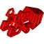 Red Bionicle Foot with Ball Joint Socket with Flat Top 3 x 6 x 2 1/3